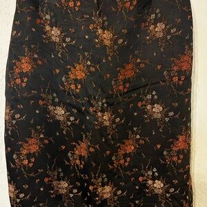 Floral Embroidered Black Midi Skirt - Dana Buchman